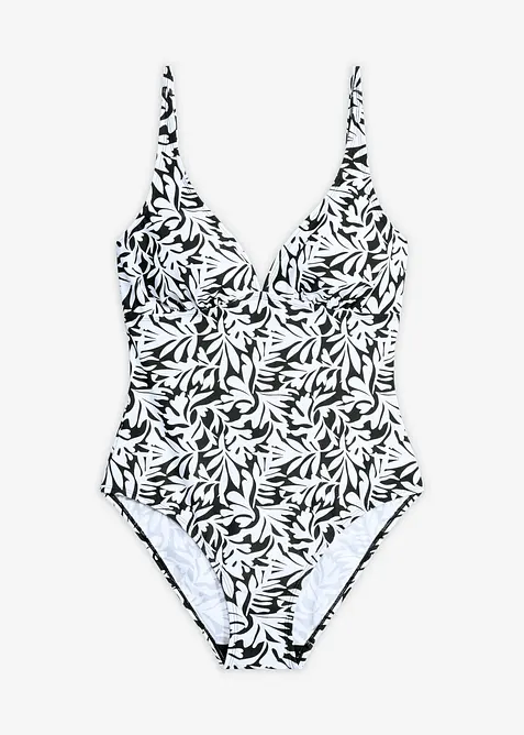 Maillot 1 pi&egrave;ce sculptant, maintien l&eacute;ger, encolure V, bonprix