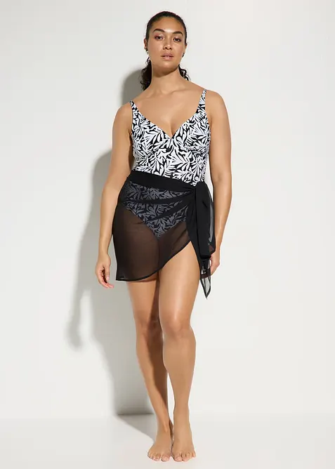 Maillot 1 pi&egrave;ce sculptant, maintien l&eacute;ger, encolure V, bonprix