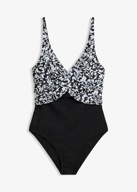 Maillot 1 pi&egrave;ce sculptant style crois&eacute;, maintien l&eacute;ger, bonprix