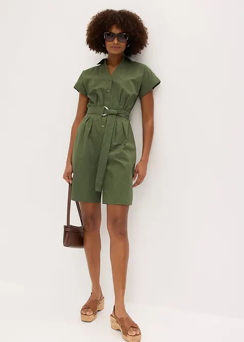 Combishort avec ceinture &agrave; nouer, bonprix