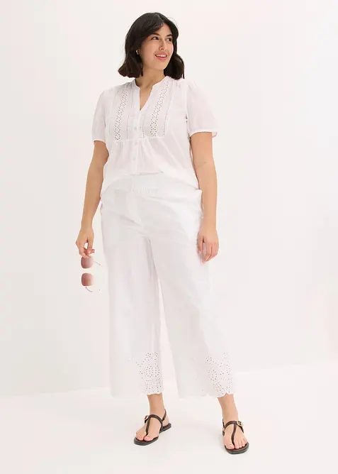 Pantalon large 100% coton, bonprix