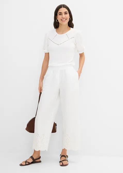 Pantalon large 100% coton, bonprix