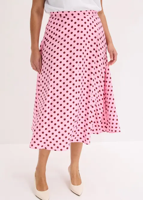 Midirock aus flie&szlig;endem Viskose-Mix, bonprix