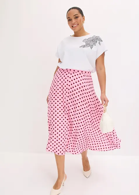 Midirock aus flie&szlig;endem Viskose-Mix, bonprix