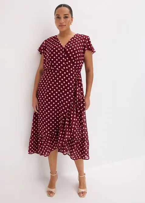 Robe en mousseline &agrave; volants, bonprix