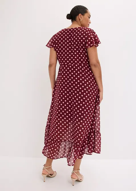 Robe en mousseline &agrave; volants, bonprix