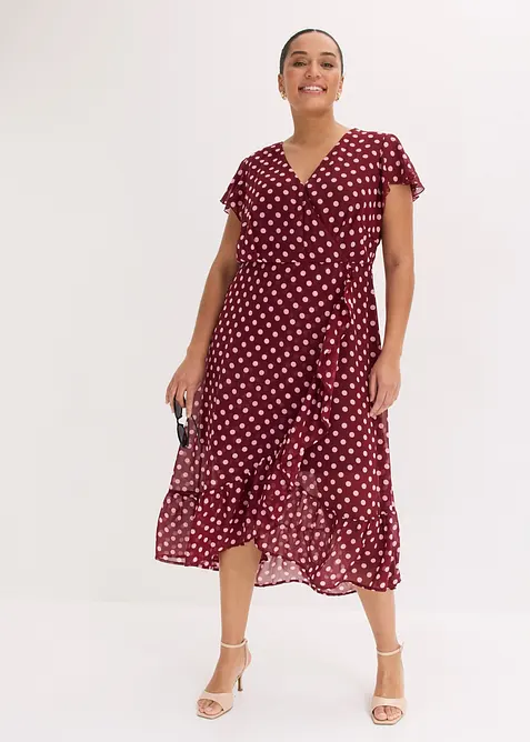 Robe en mousseline &agrave; volants, bonprix