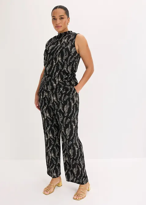 Jersey-Top und Hose (2-tlg.Set) aus strukturiertem Cr&ecirc;pe, bonprix