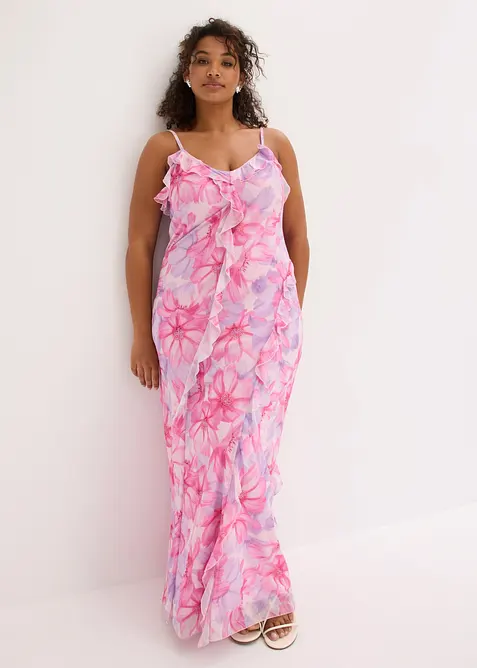 Robe &agrave; bretelles en mesh doux, bonprix