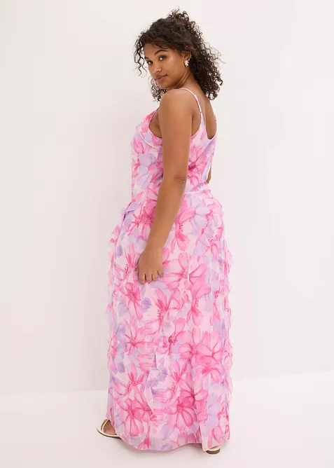 Robe &agrave; bretelles en mesh doux, bonprix