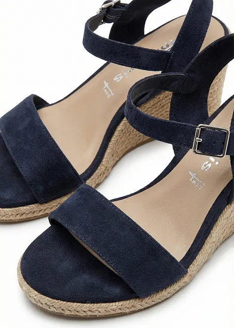 Sandales compens&eacute;es Tamaris aspect raphia, Tamaris