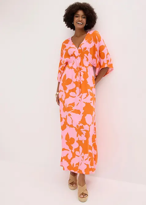 Robe longue en satin fluide, bonprix