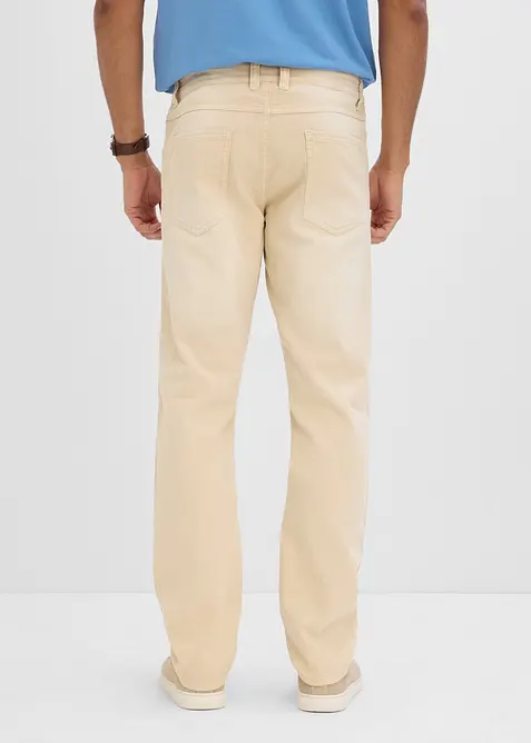 Leichte Regular Fit Jeans mit Dehnbund aus colored Denim, Straight, bonprix