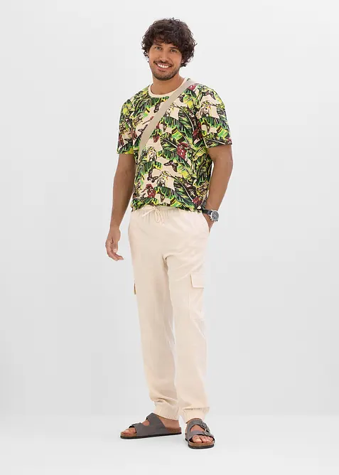 Cargo-Joggpants aus k&uuml;hlendem Leinen-Mix, bonprix