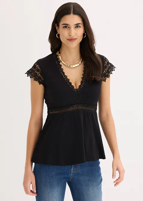 Shirt mit Spitze, bonprix