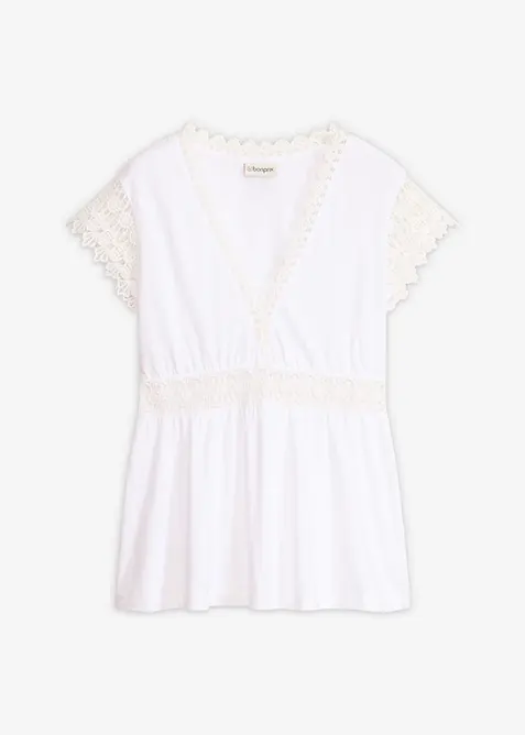 T-shirt &agrave; dentelle, bonprix