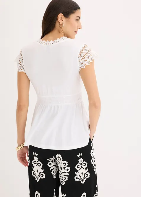 T-shirt &agrave; dentelle, bonprix