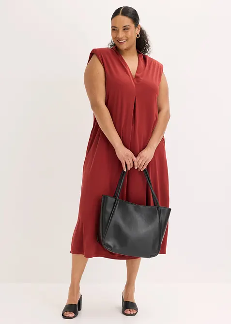 Jerseykleid aus Viskose-Mix mit Schulterpolster, bonprix