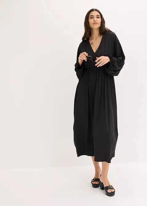 Robe midi avec d&eacute;collet&eacute; plongeant, bonprix