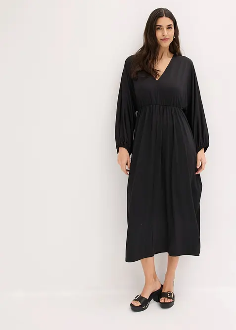 Robe midi avec d&eacute;collet&eacute; plongeant, bonprix
