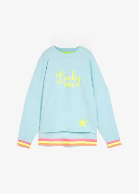 Sweat oversize &agrave; finitions multicolores, 100% coton, bonprix