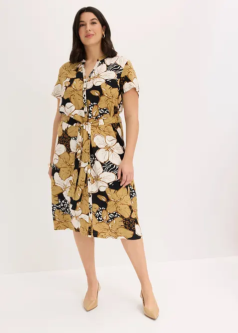 Robe-chemise &agrave; pois, bonprix