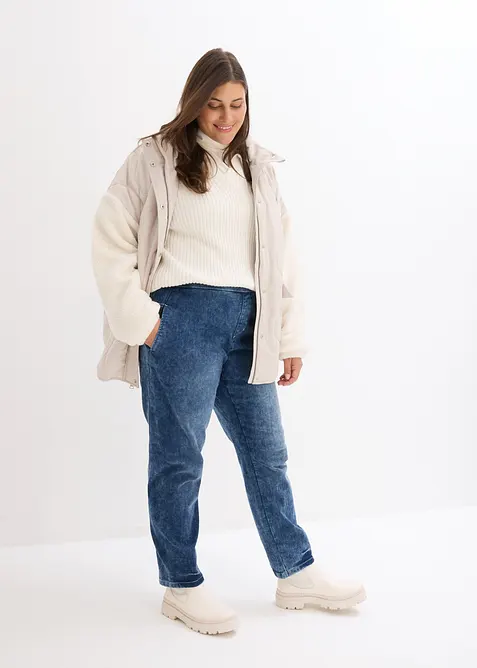 Jean boyfriend taille mi-haute, thermique, bonprix