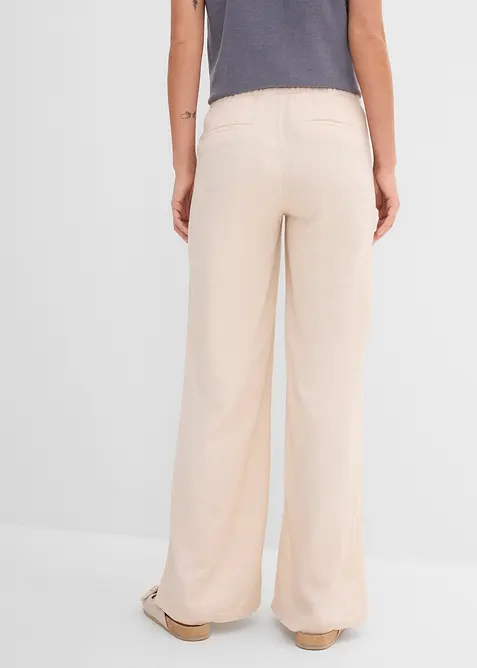 Pantalon palazzo en lin m&eacute;lang&eacute;, bonprix