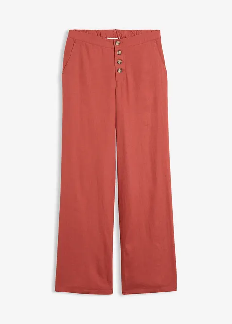 Pantalon palazzo en lin m&eacute;lang&eacute;, bonprix