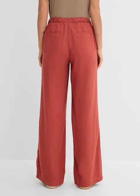 Pantalon palazzo en lin m&eacute;lang&eacute;, bonprix