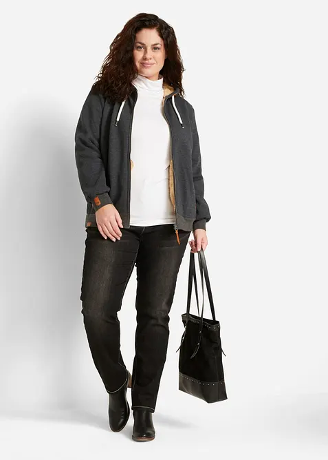 Sweat zipp&eacute; &agrave; capuche avec doublure peluche, bonprix