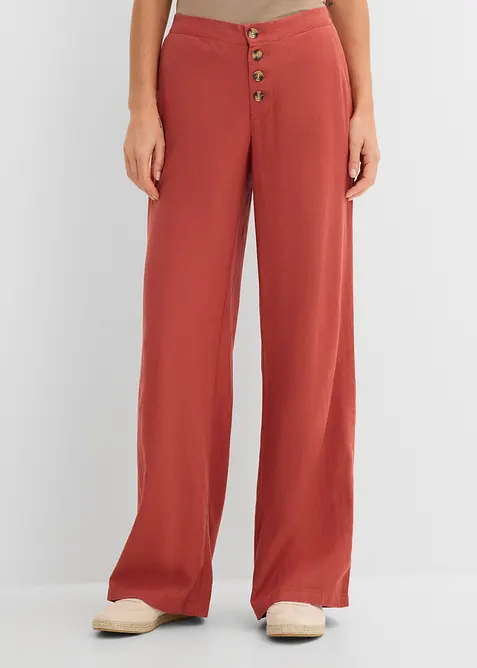 Pantalon palazzo en lin m&eacute;lang&eacute;, bonprix