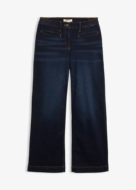 Jean large taille mi-haute &eacute;lastiqu&eacute;e, bonprix