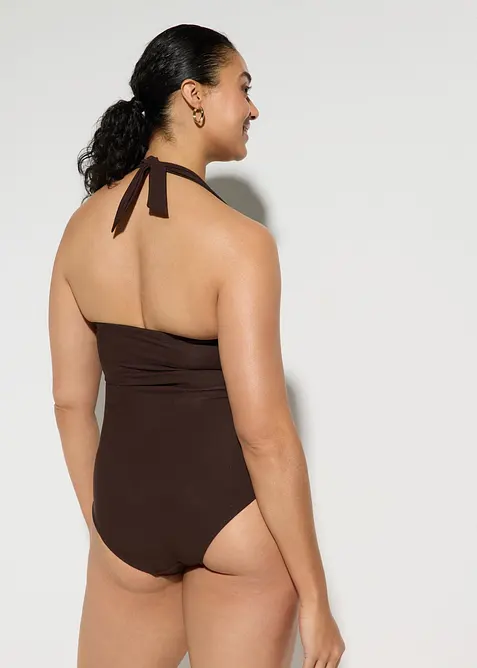 Maillot 1 pi&egrave;ce sculptant, maintien l&eacute;ger, avec strass, bonprix