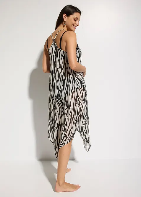 Transparentes Strand Maxikleid aus leichtem Chiffon, bonprix