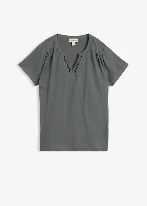 Shirt mit dekorativem Ausschnitt, bonprix