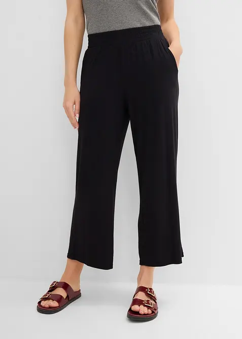 Pantalon fluide en jersey viscose, longueur 7/8, bonprix