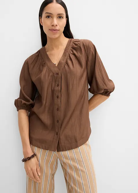 Oversize-Bluse aus softem Viskose-Mix, bonprix