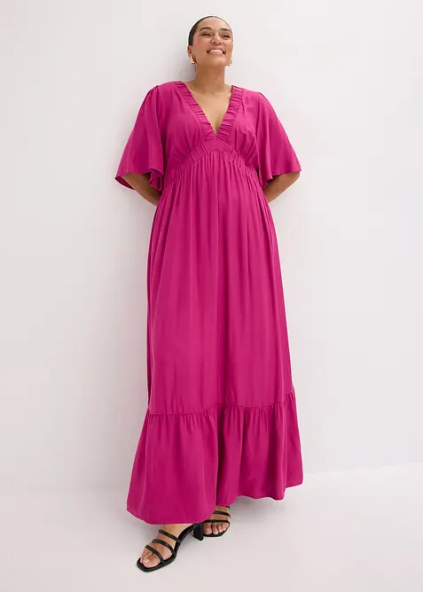 Maxi-Stufenkleid aus flie&szlig;ender Viskose, bonprix
