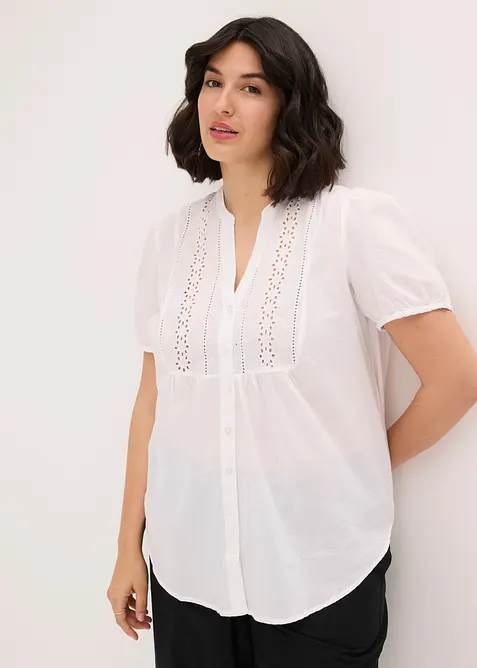 Bluse mit Lochstickerei, bonprix