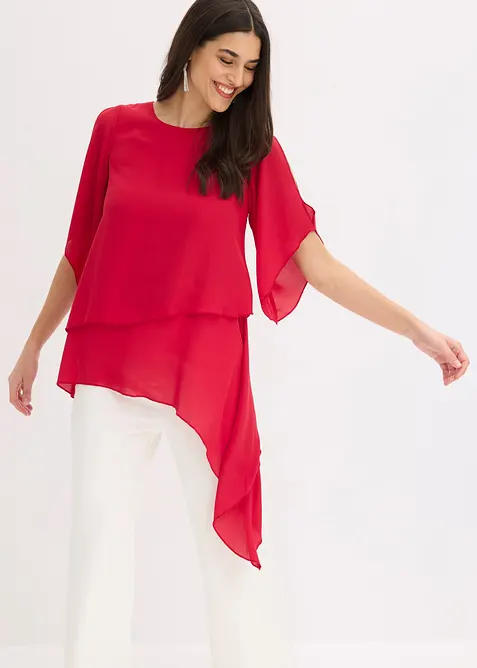 Blouse &agrave; pans, look superpos&eacute;, bonprix