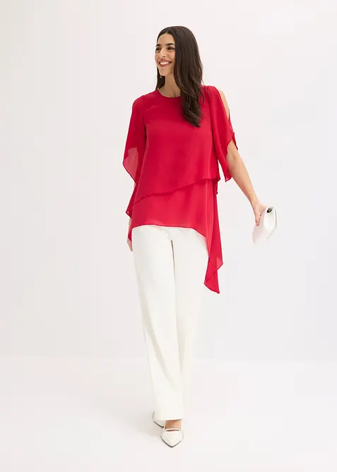 Blouse &agrave; pans, look superpos&eacute;, bonprix