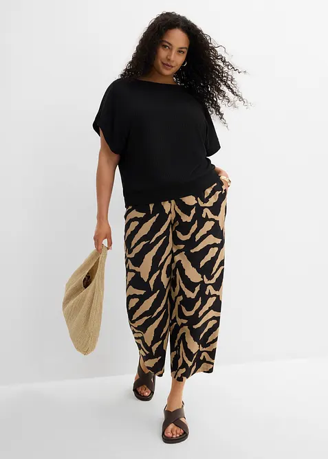 T-shirt avec manches chauve-souris et c&ocirc;tes, bonprix