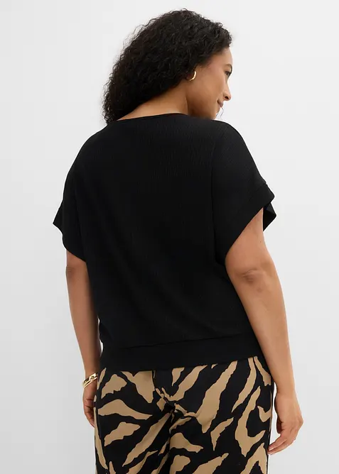 T-shirt avec manches chauve-souris et c&ocirc;tes, bonprix