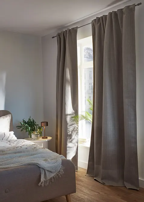 Rideaux occultants textur&eacute;s (2 pces), bonprix