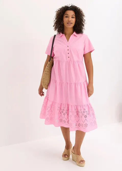 Tunika-Kleid aus reiner Baumwolle mit Lochstickerei, bonprix