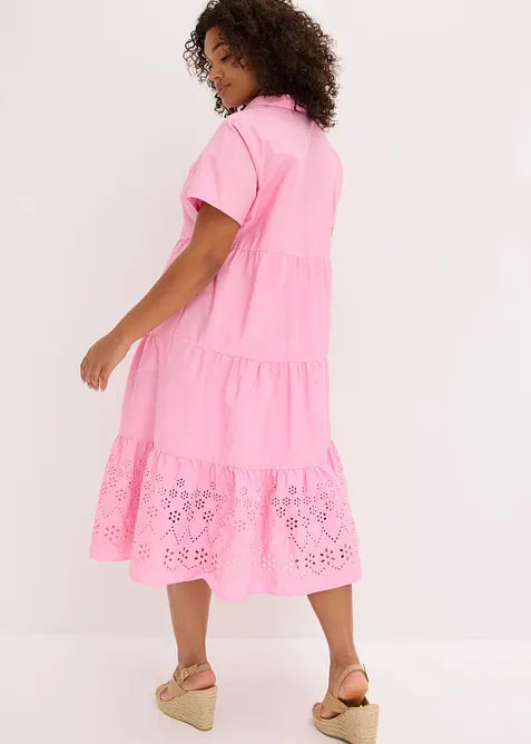 Tunika-Kleid aus reiner Baumwolle mit Lochstickerei, bonprix