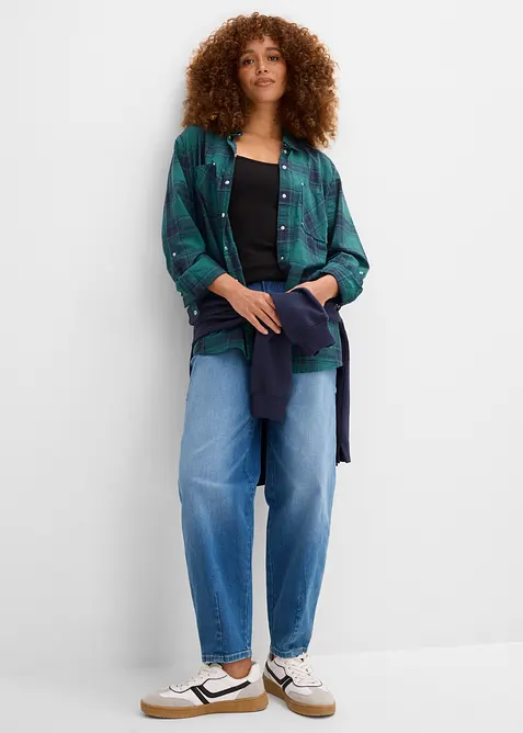 Lot de 2 tops longs coton bretelles spaghetti, bonprix