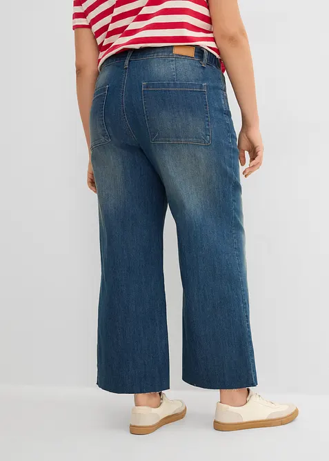 Wide-Leg-Jeans, High Waist, cropped, bonprix
