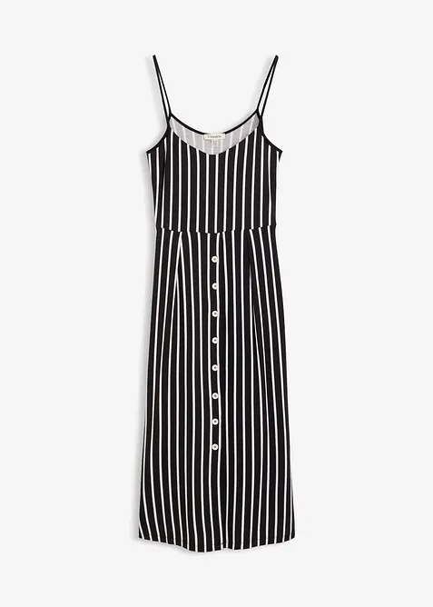 Sommerliches Jerseykleid mit Knopfleiste und Streifen, bonprix